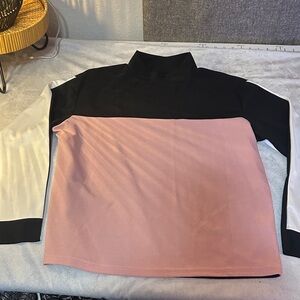 Colorblock Women's Top - Black, Pink, and White NWOT 🌸70